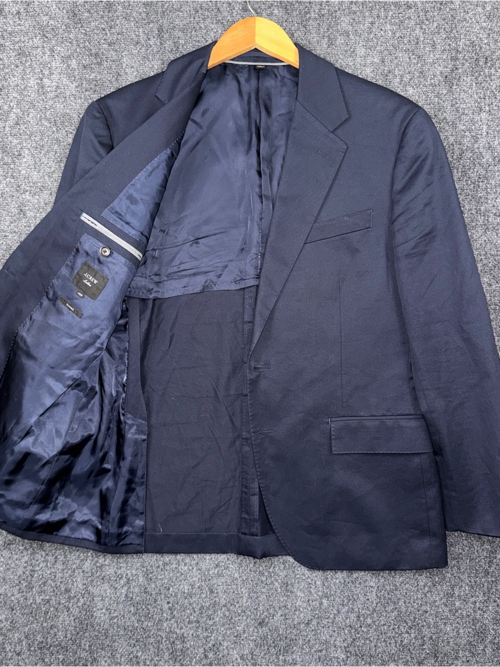 J.Crew Ludlow Classic Blazer Mens 42S Navy Duca Visconti Italian Cotton